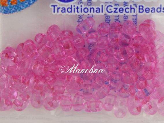 Бисер 5 гр Preciosa 400, ТВИН прозрачный розовый