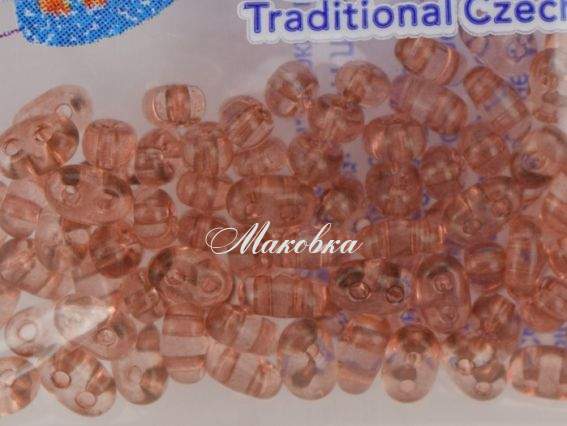 Бисер 5 гр Preciosa 408, ТВИН прозрачный светло-коричневый