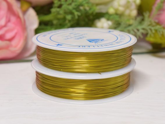 Дріт для бісеру 0.4 мм, колір Золото, котушка 50 м Дріт для бісеру 0.4 мм, колір Золото, котушка 50 м