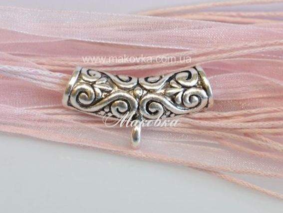 Держатель подвески Бейл Трубочка 32х18 мм. античное серебро, 1 шт Держатель подвески Бейл Трубочка 32х18 мм. античное серебро, 1 шт