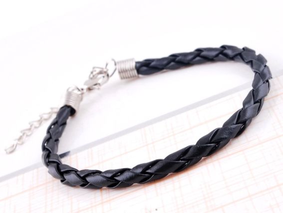 Браслет кожаный плетенный, 18+4 см Браслет кожаный плетенный, 18+4 см