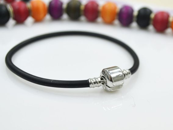 Браслет для Pandora черный каучуковый, 19 см Браслет для Pandora черный каучуковый, 19 см