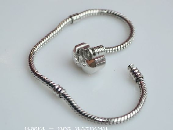 Браслет Змейка-4 для Pandora, 20.5 см, цвет под платтину Браслет Змейка-4 для Pandora, 20.5 см, цвет под платтину