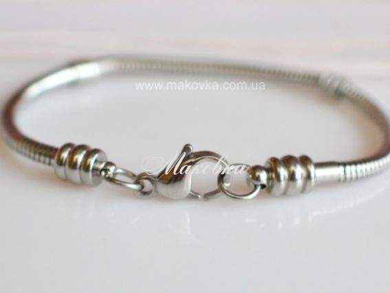 Браслет для Pandora з нержавіючої сталі, карабін, 16.5 см Браслет для Pandora з нержавіючої сталі, карабін, 16.5 см