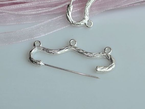 Шпилька для підвісок, 3 кільця, під срібло Шпилька для підвісок, 3 кільця, під срібло