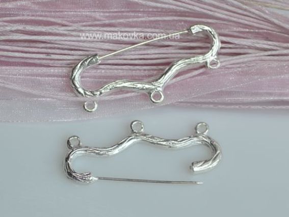 Шпилька для підвісок, 3 кільця, під срібло