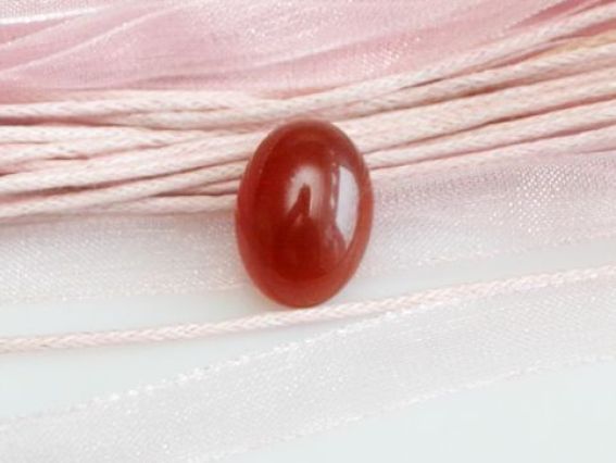 Кабошон из натурального Агата, овал 10х14 мм, красный