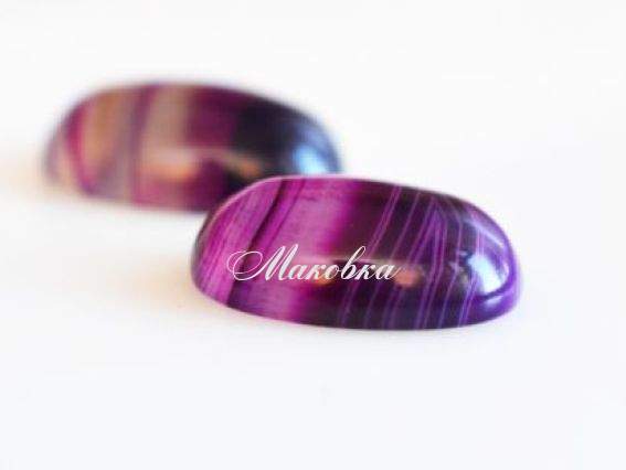 Кабошон из натурального Агата, овал, кружевной фиолетовый, 13х18 мм Кабошон из натурального Агата, овал, кружевной фиолетовый, 13х18 мм