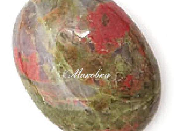 Кабошон из натурального камня Унакит, овал, 22х30 мм, 1 шт