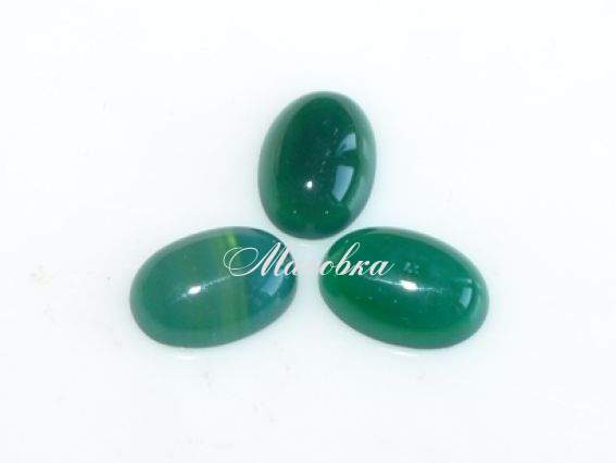 Кабошон из натурального Агата, овал 10х14 мм, зеленый Кабошон из натурального Агата, овал 10х14 мм, зеленый