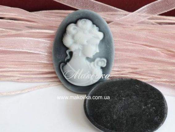 Камея №7 овальная 30х40 мм дымчатая Камея №7 овальная 30х40 мм дымчатая