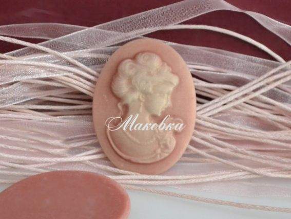 Камея №7 овальная 30х40 мм Дама розовая Камея №7 овальная 30х40 мм Дама розовая