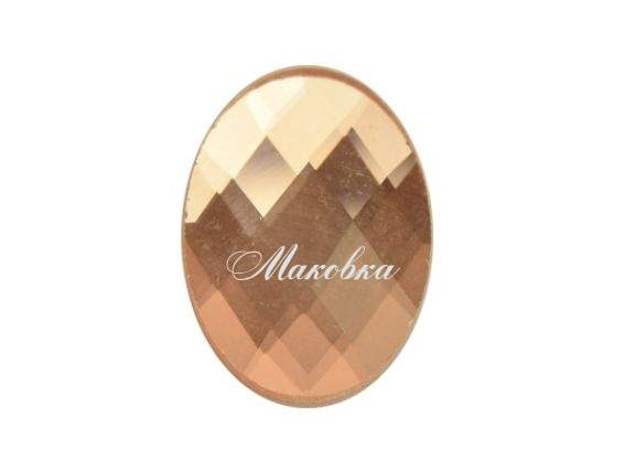 Кабошон стеклянный Граненный Овальный 18x25 мм, цвет ПЕРСИКовый 1 шт Кабошон стеклянный Граненный Овальный 18x25 мм, цвет ПЕРСИКовый 1 шт