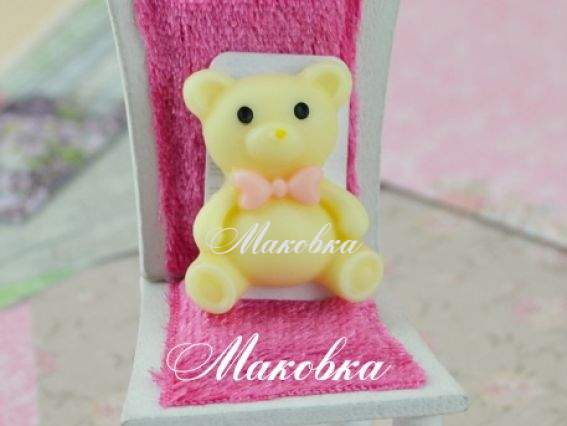 Кабошон Мишка 20х25 мм, желтый, 1 шт Кабошон Мишка 20х25 мм, желтый, 1 шт