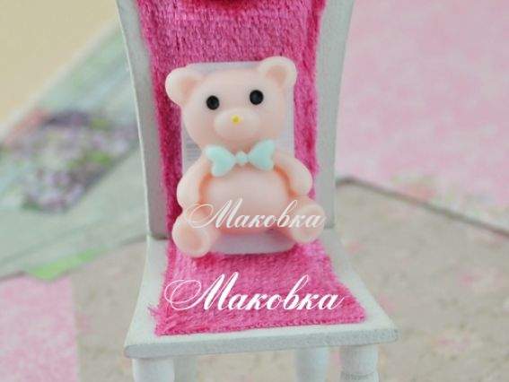 Кабошон Мишка 20х25 мм, кремовый, 1 шт Кабошон Мишка 20х25 мм, кремовый, 1 шт