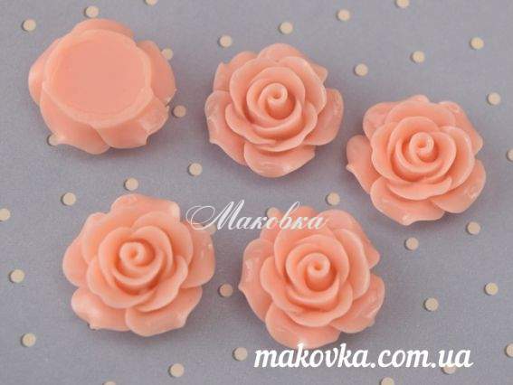 Кабошон Роза, акрил, 20 мм, Темно-Персиковый, 1 шт Кабошон Роза, акрил, 20 мм, Темно-Персиковый, 1 шт