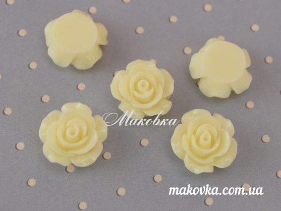 Кабошон Роза, акрил, 13 мм, Ванильная, 1 шт Кабошон Роза, акрил, 13 мм, Ванильная, 1 шт