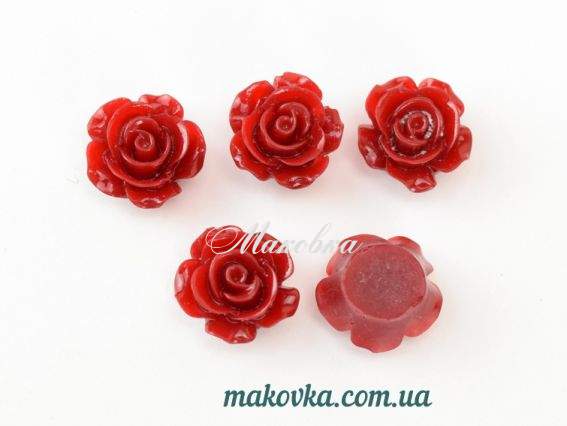 Кабошон Роза, акрил, 13 мм, БОРДО, 1 шт Кабошон Роза, акрил, 13 мм, БОРДО, 1 шт