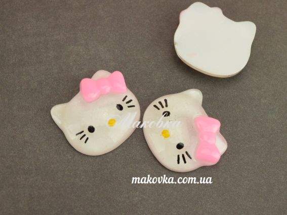 Кабошон Китти голова , 20х17мм,акрил  прлупрозрачный,  1 шт Кабошон Китти голова , 20х17мм,акрил  прлупрозрачный,  1 шт