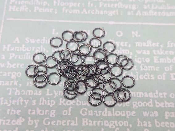 Колечки соединительные, 5 мм, 2 гр, черные