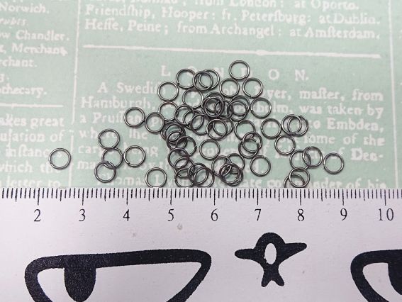 Колечки соединительные для создания украшений, 0,7х5 мм, 2 гр, черный цвет