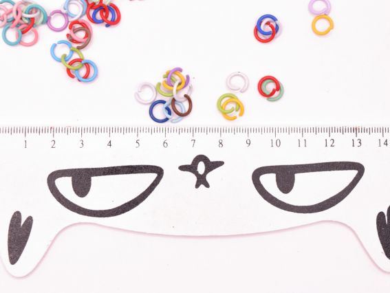 Колечка з'єднувальні кольорові мікс для прикрас , для брелоків, для підвісів , 8мм , 2г 