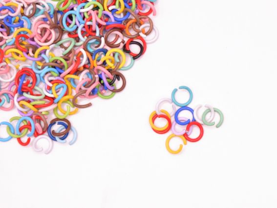 Колечка з'єднувальні КОЛЬОРОВІ 8мм, розкриті, 2г  мікс кольорів Колечка з'єднувальні КОЛЬОРОВІ 8мм, розкриті, 2г  мікс кольорів