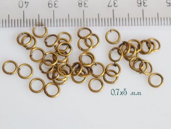 Колечки соединительные для создания украшений, 0,7х5 мм, 2 гр, античная бронза