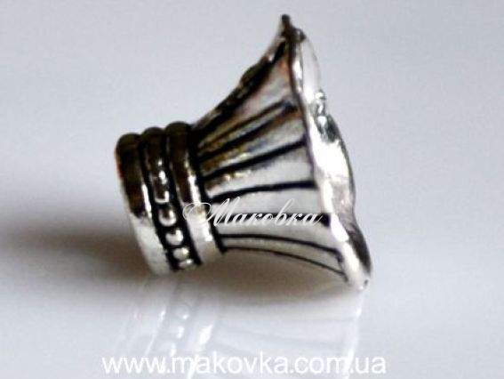 Колпачок бижутерный №9 Колокольчик, 50 шт, античное серебро Колпачок бижутерный №9 Колокольчик, 50 шт, античное серебро