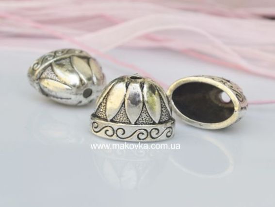 Колпачок бижутерный №12 Овал 20х14 мм, золотой цвет, 1 шт Колпачок бижутерный №12 Овал 20х14 мм, золотой цвет, 1 шт