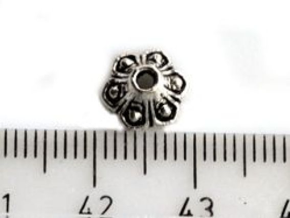 Бижутерный Колпачок, шапочка №13 Колокольчик маленький 9х6 мм, античное серебро, 50 шт