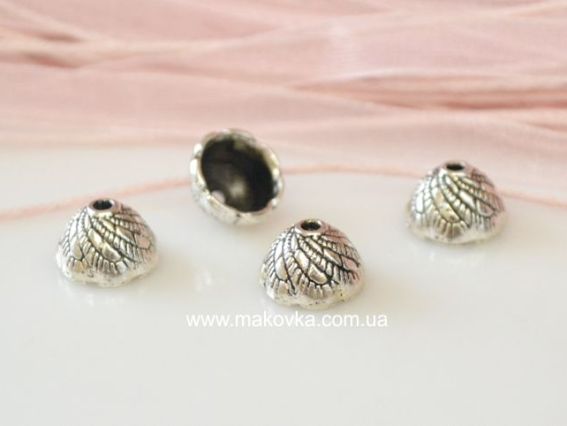 Колпачок бижутерный №17 Абажур 11х7 мм, античное серебро, 1 шт Колпачок бижутерный №17 Абажур 11х7 мм, античное серебро, 1 шт