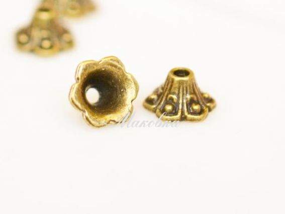 Ковпачок біжутерний №13 Дзвіночок маленький 9х6 мм, антична бронза, 1 шт Ковпачок біжутерний №13 Дзвіночок маленький 9х6 мм, антична бронза, 1 шт