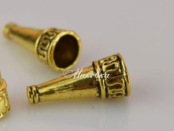 Колпачок бижутерный №20 Египет 22х10 мм, античное золото, 50 шт Колпачок бижутерный №20 Египет 22х10 мм, античное золото, 50 шт