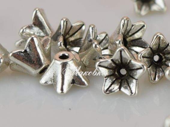 Колпачок бижутерный №34, МИНИ-Колокольчик, античное серебро, 1 шт Колпачок бижутерный №34, МИНИ-Колокольчик, античное серебро, 1 шт