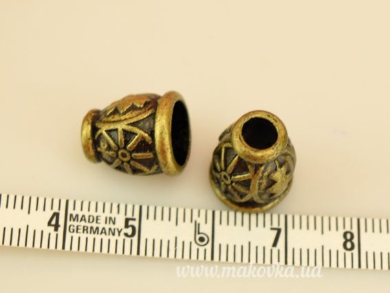 Бижутерный Колпачок, обниматель для бусины №50 Тибет, цвет античная бронза 1шт