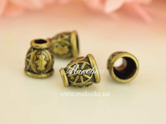 Колпачок бижутерный №50 Тибет, цвет античная бронза 1шт