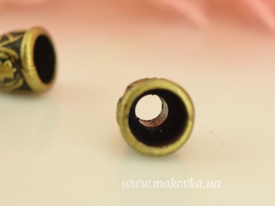 Бижутерный Колпачок, обниматель для бусины №50 Тибет, цвет античная бронза 1шт