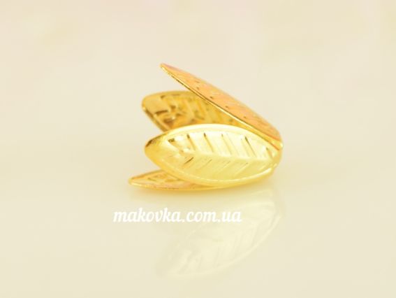 Розетка для бусин №51 Тюльпан размер 18х17 мм, 4 шт, цвет золотой