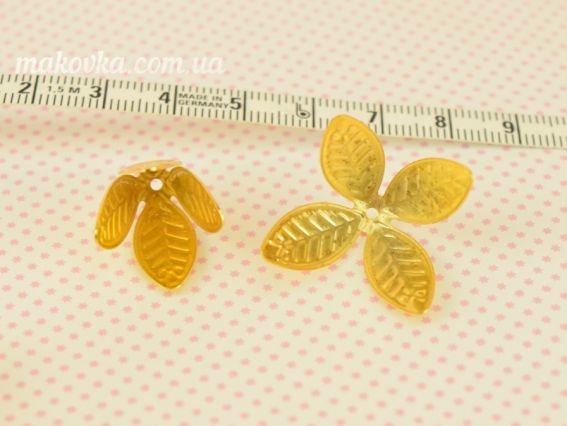 Розетка для бусин №51 Тюльпан размер 18х17 мм, 4 шт, цвет золотой