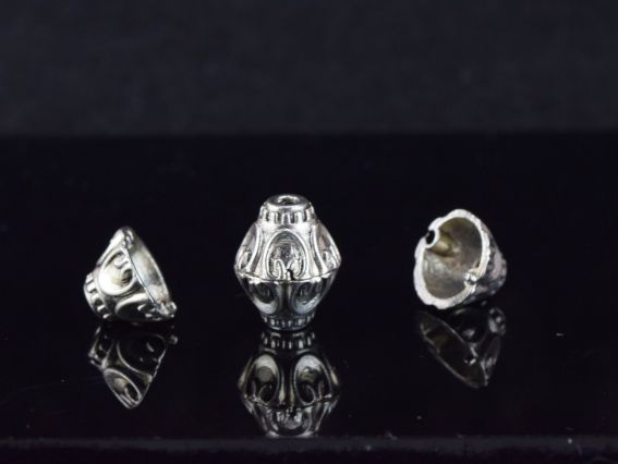 Бижутерный колпачок (шапочка) №56 Тайник 11х7мм, античное серебро, 1 шт