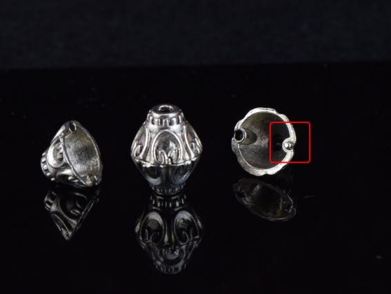 Бижутерный колпачок (шапочка) №56 Тайник 11х7мм, античное серебро, 1 шт