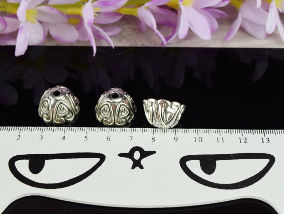 Біжутерний ковпачок (шапочка) №57 Великий Готичний 19х11мм, античне срібло, 1 шт