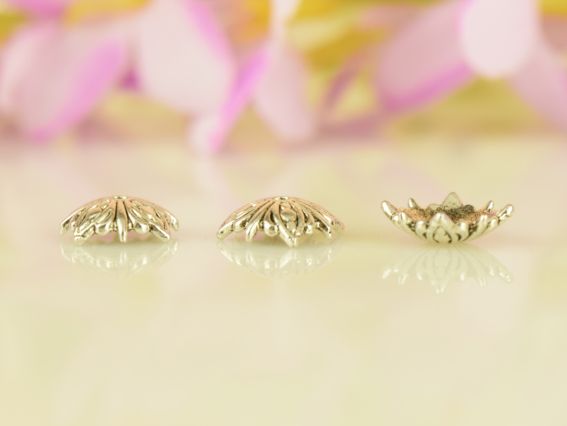 Біжутерний ковпачок (шапочка) №60 Лотос, 10х3мм, колір античне срібло