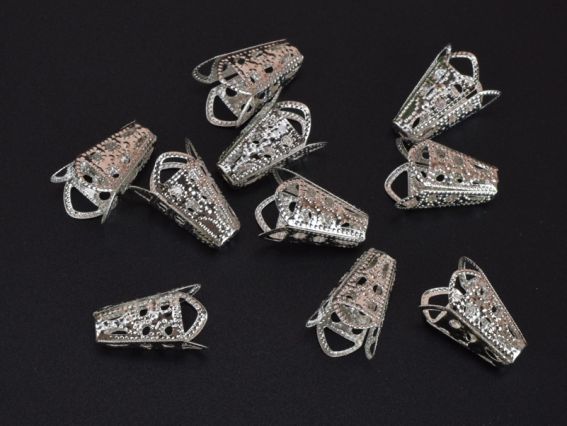 Розетка для жгутів №62 корзинка 16х11 мм, колір срібний, 3,5г Розетка для жгутів №62 корзинка 16х11 мм, колір срібний, 3,5г