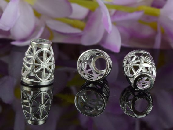 Бижутерный колпачок (шапочка) №66 Тибет, 11х13мм, серебро, 1 шт