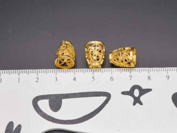 Бижутерный колпачок золотой (шапочка) №66 Тибет, 11х13мм