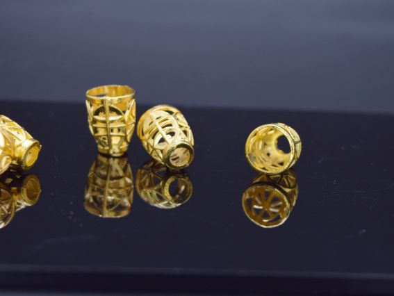 Бижутерный колпачок золотой (шапочка) №66 Тибет, 11х13мм