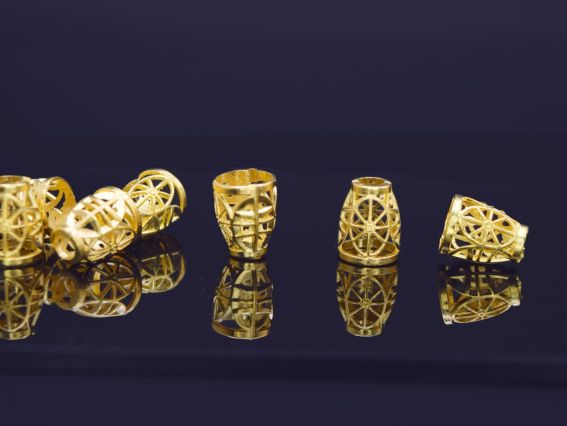 Бижутерный колпачок золотой (шапочка) №66 Тибет, 11х13мм