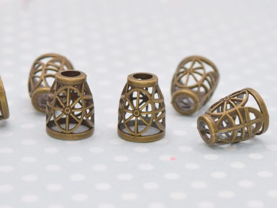 Ковпачок біжутерний №66 4 овали Тибет, 11х13мм, колір антична бронза